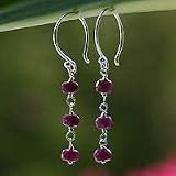 Ruby earrings, 'Swinging in the Rain'
