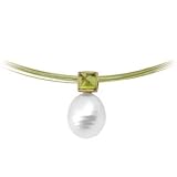 14K Yellow or White Gold Paspaley South Sea Cultured Pearl and Peridot Pendant - Various Sizes