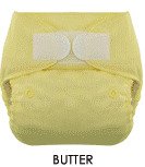 Blueberry One Size Deluxe Diaper - Hook/Loop - Butter