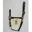 Hamilton Deluxe 3/4" Arabian Nylon Horse Halter with Adjustable Chin and Snap, Black, Small/Cob (500-1100 lbs)