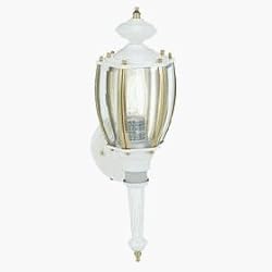 Cooper/Regent Motion Activated White/Brass Carriage Lantern MBL210WH