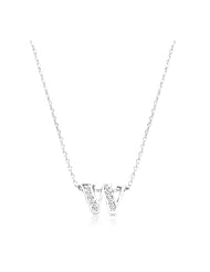 Pave Initial W Pendant Necklace