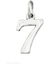 Sterling Silver Number Seven 7 Charm