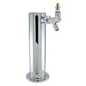 Single Tap Polished Stainless Steel Draft Beer Kegerator Tower - 3" Diameter