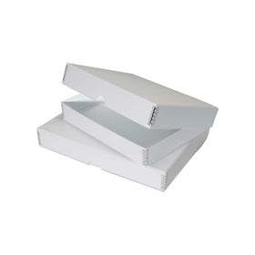 Lineco Clamshell Folio Storage Box, 4.5 x 6.5 x 3 Prints, Metal Edge Archival Boxboard, Removable Lid, Color: Ostrich White.