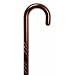 Extra Tall Spiral Wood Cane With Tourist Handle Walnut Stain