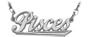 10K White Gold Pisces Script Zodiac Pendant Feb 20 - Mar 21 with 16" chain