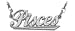10K White Gold Pisces Script Zodiac Pendant Feb 20 - Mar 21 with 18" chain