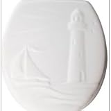 Church 36EC000 Sculptured Light House Molded Wood Toilet Seat