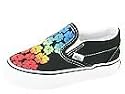 Vans Kids Classic Slip-On (Infant/Toddler) | Girls Shoes (Rainbow Aloha) Black/Princess Blue