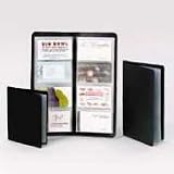 Classic Vinyl Business Card Book, 96 Card Capacity, 9-3/4 x 4-3/8, Black SAM81040