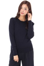 (アズールバイマウジー)AZUL by moussy 【Yoko Yamashiro×AZUL ENCANTO】丸首ショート丈長袖プルオーバー