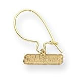 14K San Diego Chargers Team Name Kidney Earrings