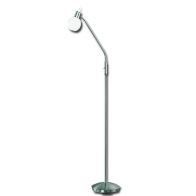 TRIO-Leuchten 473810107 ES-Stehleuchte, inklusiv 1 x E14, 11W, Spirale, mit Flex-Gelenken, H&ouml;he max. 155 cm, Nickel matt , Glas opal matt