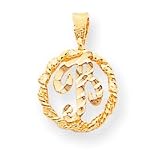 10k Diamond-Cut Circle with Initial B Inside Charm