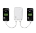 Superb Choice Dual-Port External Battery Pack and Charger (White Color) 5000mAh for iPad2, iPad, iPh