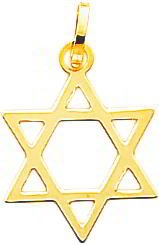14K Gold Star of David Pendant