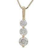 Small Round Moissanite 3 Stone Pendant