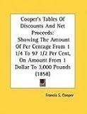 Cooper's Tables Of Discounts And Net Proceeds: Showing The Amount Of Per Centage From 1 1/4 To 97 1/2 Per Cent, On Amount From 1 Dollar To 3,000 Pounds (1858)