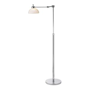 Swivel Floor Lamp - Satellite Chrome Finish with Glass Shade by Adesso