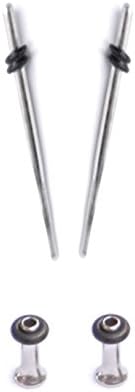 bOdfx Gauges - Set of Surgical Stainless Steel Ear Stretching Tapers and Tunnels. 2 Tapers, 2 Tunnels (8g)