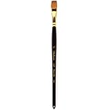 Jack Richeson 6229 Series Short Handle Sable Flat Brush, 1/2-Inch