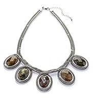 Loop Multi-Faceted Gem Necklace