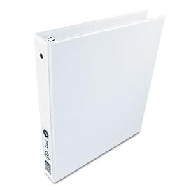 Basic Vinyl Round Ring Binder, 1 Capacity, White