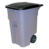 Deals List: Rubbermaid Commercial Brute HDPE 50-Gallon Rollout Trash Can with Lid, Rectangular, 23.38" Width x 28.5" Depth x 36.5" Height, Gray 