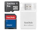 Sandisk 6GB MicroSDHC (MicroSD High Capacity) Memory Card w/ MicroMate Reader (SDSDQ-6144-E11M, Retail Package)