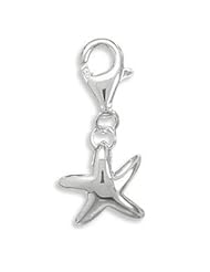 Starfish Charm Polished Sterling Silver with Lobster Clasp