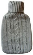 Warm Tradition Charcoal Gray Cable Knit Covered Hot Water Bottle - Bottle made in Germany