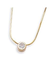 Sterling Silver & Vermeil CZ Pendant on 18 Chain Necklace - 18 Inch