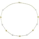 14k Gold FW Pearl and Multi-gemstone Necklace (5.5-6 mm)
