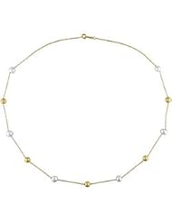 14k Yellow-Gold 5.5-6 MM White Freshwater Cultured Pearl Strand, 17"