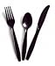 Plastic Cutlery 24 pieces (8 Each: Knives, forks & spoons) Party Supplies- Black