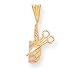 14k Comb and Scissors Charm