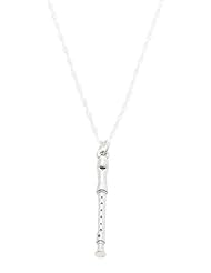 Sterling Silver Recorder Charm with Thin Singapore Chain Necklace