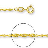 Image of Jewelco London 9ct Solid gold Sparkling Singapore fine Necklace . Click Here for Dimensions and Weights.