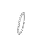 14k White Gold Sleek Single Row Diamond Stackable Ring