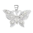 Sterling Silver Mother of Pearl Fancy Butterfly Pendant