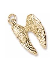 Rembrandt Charms, Angel Wings Charm in Solid Sterling Silver or Gold