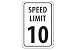 Aluminum Sign - Speed Limit 10 - .063mm Thick