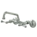 Elements of Design ES3131L Wall Mount Kitchen Faucet with Twin Handles, 4 - 9 Adjustable Spread, C
