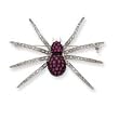 Sterling Silver Black Rhodium Pink CZ (Cubic Zirconia) Spider Pin