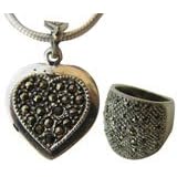 Girls Jewelry Sets - Ring And Pendant Sets Sterling Silver 27 Grams (Pr321)