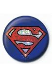 Superman Shield Logo Glitter Metal Pin Badge