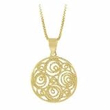 Vermeil (24k Gold over Sterling Silver) Filigree Round Circle Pendant