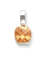 Sterling Silver Champagne CZ Pendant