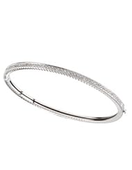 1/3 CT TW 14K White Gold Diamond Bangle Bracelet